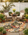 Seaside Blooms Collection Area Rug - Eden Round Multi  lifestyle 67