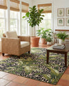 Seaside Blooms Collection Area Rug -  Lotus Rectangle Green  lifestyle 39