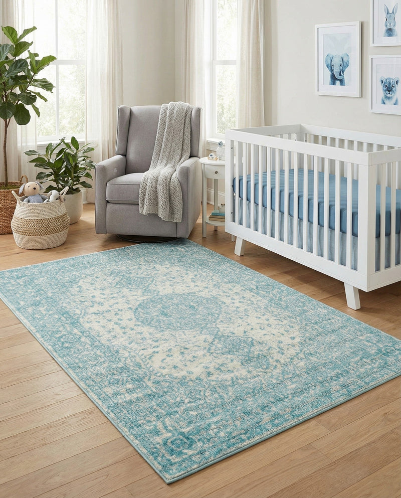 Dover Terrace Collection Area Rug - Marina (Aqua) Rectangle Aqua  lifestyle 10