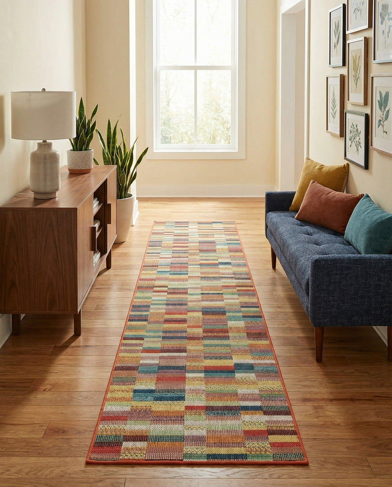 Coastal Terrace Collection Area Rug -  Harbor Runner Multi  lifestyle 50