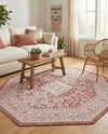 Tribal Terrace Treasures Collection Area Rug -  Incan Isle (Rust Red) Octagon Rust Red  lifestyle 37