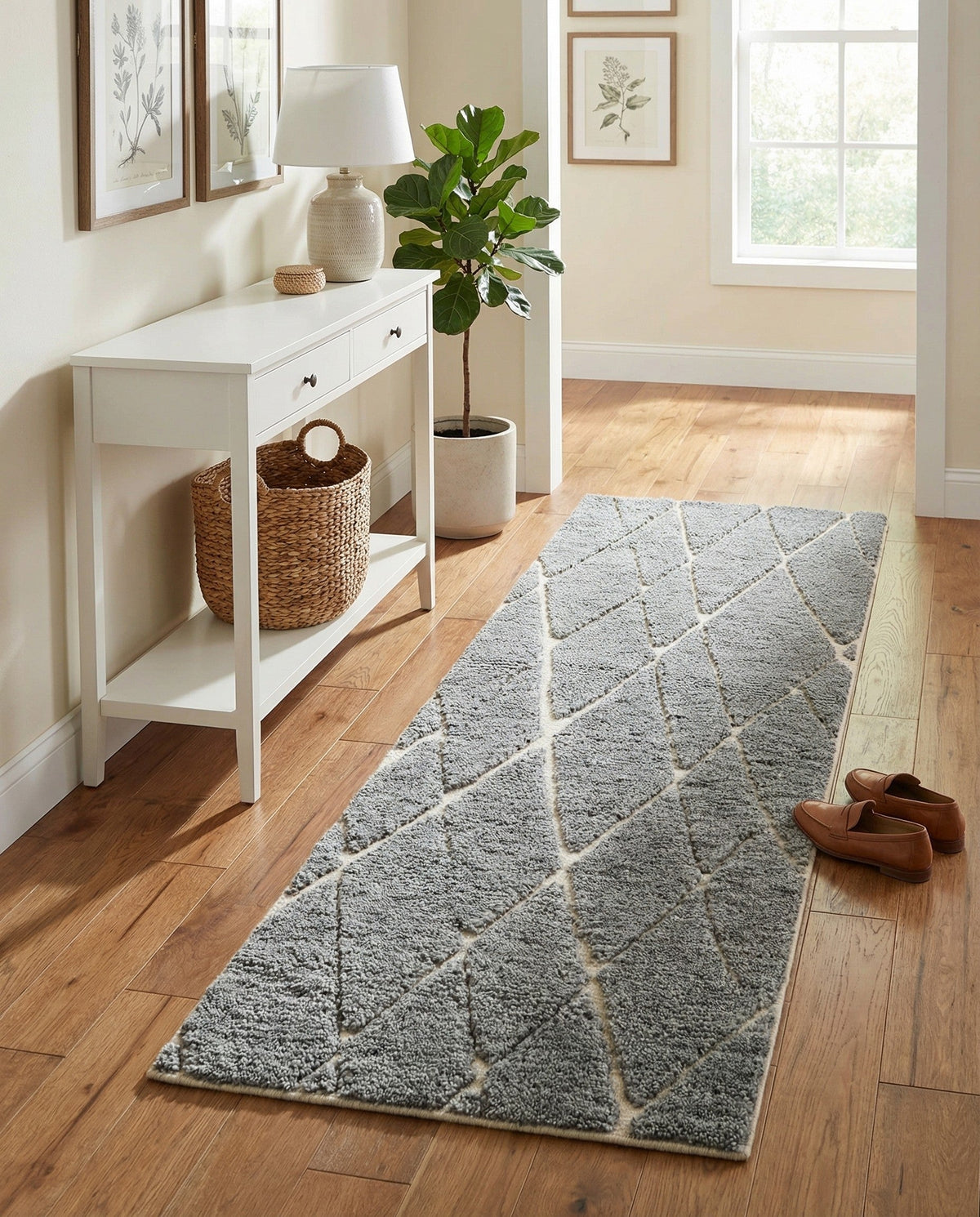 Sahara Berber Wool Collection Area Rug - Marrakesh Runner Silver Gray  lifestyle 139