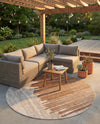 Urban Terrace Collection Area Rug -  Balcony Round Beige Brown  lifestyle 56