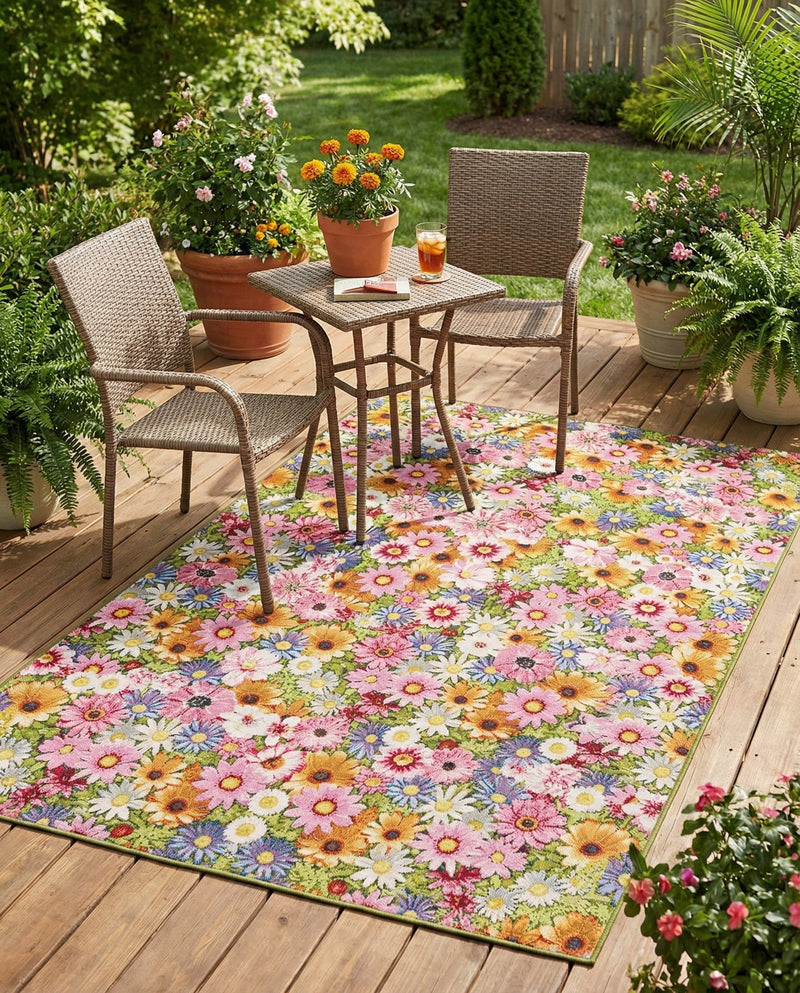 Seaside Blooms Collection Area Rug -  Marseilles Rectangle Multi  lifestyle 39