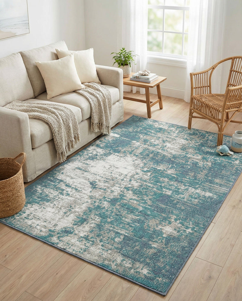 Seaside Haven Rugs Collection Area Rug -  Schooner Rectangle Blue  lifestyle 11