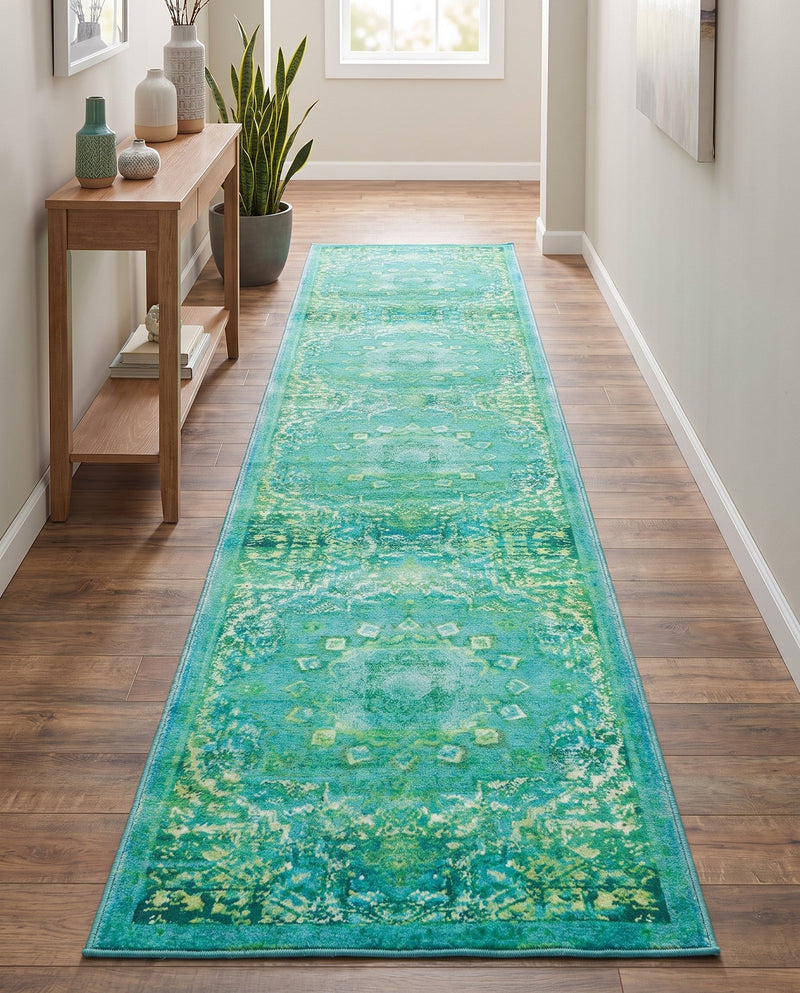 Baroque Era Collection Area Rug - Versailles (Spring Green) Runner Spring Green  lifestyle 51