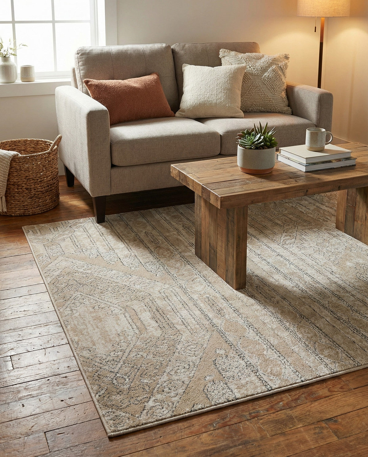 Cascade Range Collection Area Rug - Hood (Ivory) Rectangle Ivory  lifestyle 33