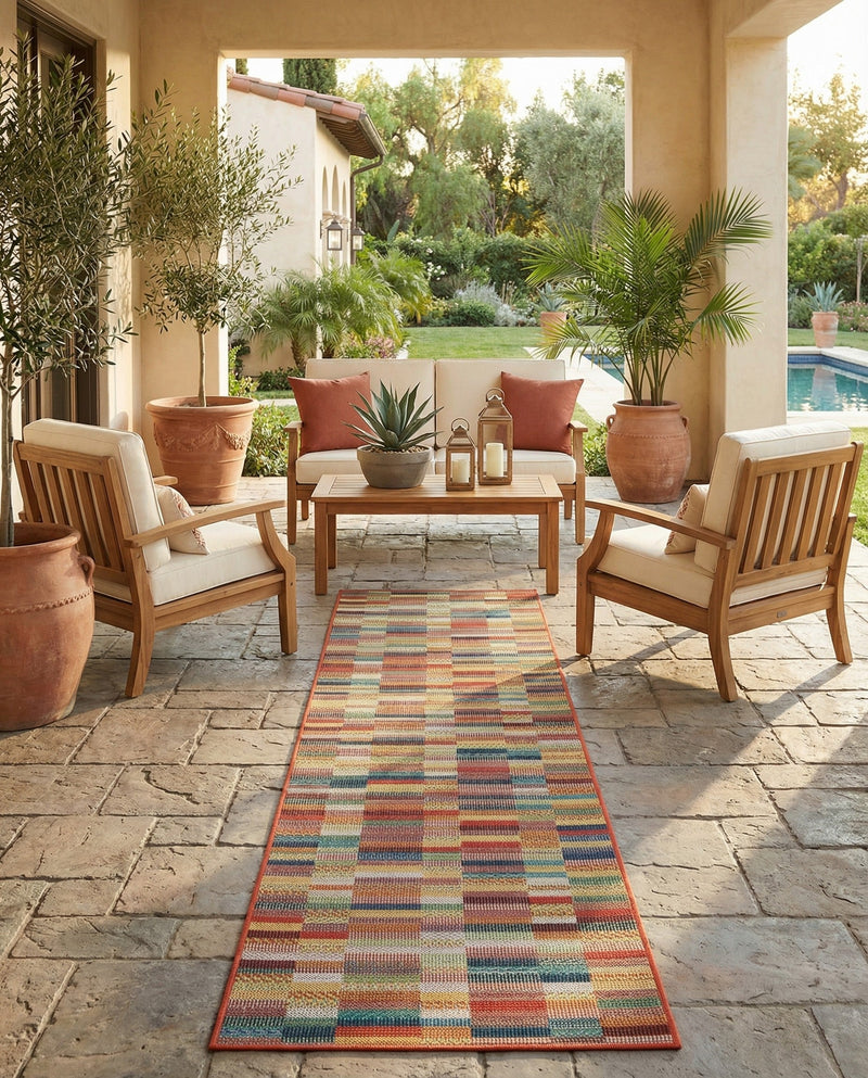 Coastal Terrace Collection Area Rug -  Harbor Runner Multi  lifestyle 51