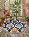 Caribbean Terrace Collection Area Rug -  Dominica Round Ivory  lifestyle 63