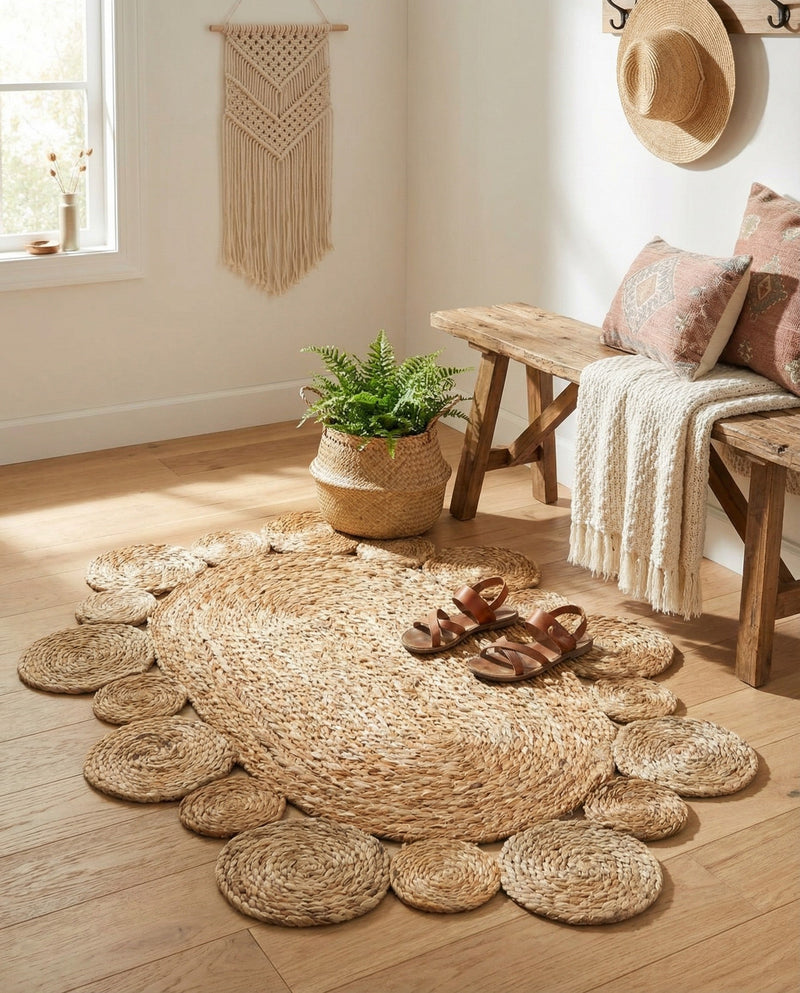 Woven Seaside Jute Collection Area Rug - Sienna Oval Natural  lifestyle 39