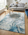 Urban Terrace Collection Area Rug -  Vertex Rectangle Blue and Ivory  lifestyle 12