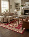 Tabriz Tapestries Collection Area Rug - Azerbaijan (Red) Rectangle Red  lifestyle 8