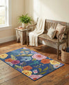 Meadow Breeze Collection Area Rug -  Petal Rectangle Blue  lifestyle 51