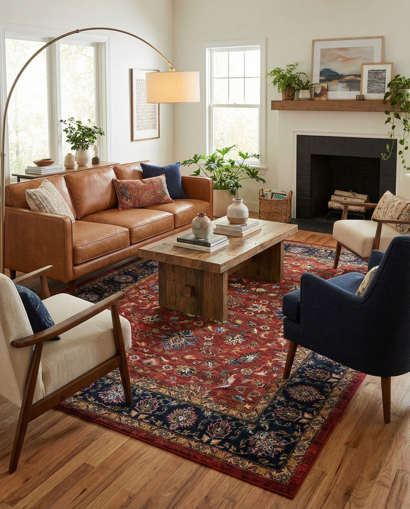 Casablanca Tapestry Collection Area Rug -  Marrakech (Classic Red) Rectangle Classic Red  lifestyle 14