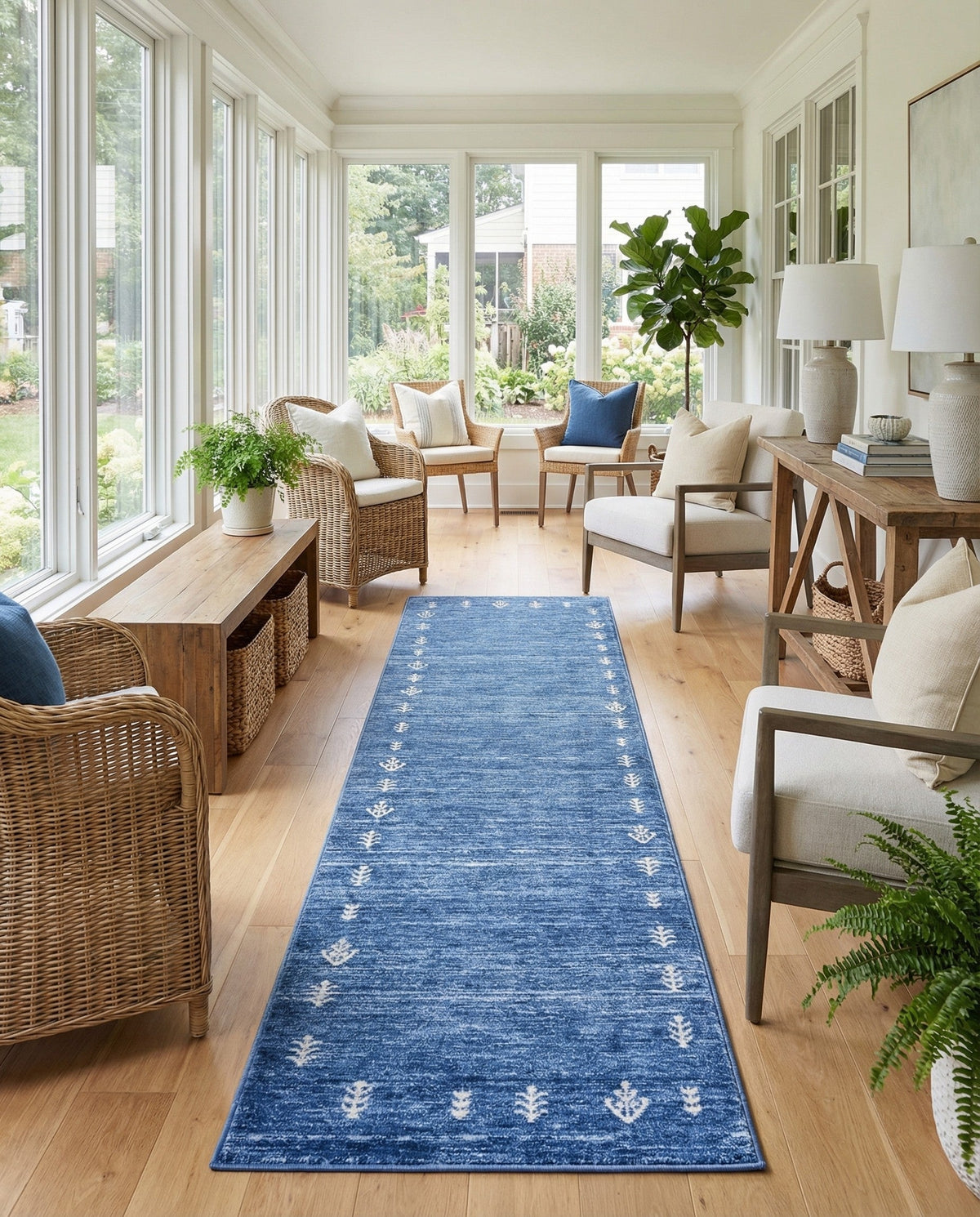 Zagros Shades Collection Area Rug -  Yasuj Runner Navy Blue  lifestyle 89
