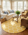 Trellis Mosaic Collection Area Rug -  Pergolatown (Yellow) Oval Yellow  lifestyle 42