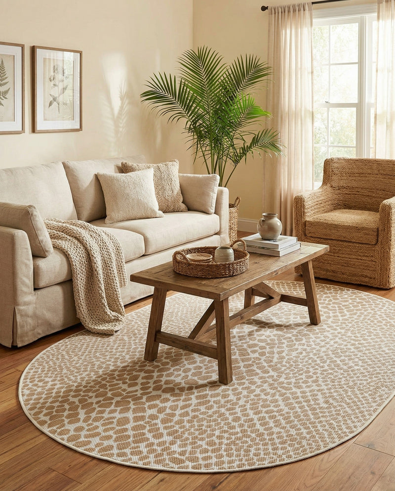 Urban Oasis Rugs Collection Area Rug -  Terrace (Dark Beige) Oval Dark Beige  lifestyle 61