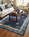 Bazaar Chic Collection Area Rug -  Ouarzazate Rectangle Navy Blue  lifestyle 17