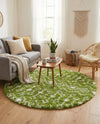 Berber Lattice Shag Collection Area Rug - Atlas (Green) Round Green  lifestyle 40