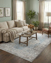 Rustic Charm Revival Collection Area Rug -  Meadowland Rectangle Light Blue  lifestyle 34