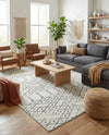 Marrakesh Lattice Collection Area Rug - Casablanca (Ivory Black) Rectangle Ivory Black  lifestyle 3