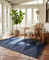 Thar Cotton Collection Area Rug - Jaisalmer (Navy Blue) Rectangle Navy Blue  lifestyle 20