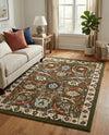 Tabriz Tapestry Collection Area Rug - Sahand (Green) Rectangle Green  lifestyle 21