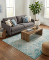 Metro Heights Collection Area Rug -  Midtown Rectangle Teal  lifestyle 6