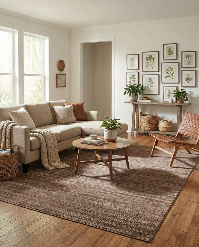 Bloomsbury Elegance Collection Area Rug -  Kensington (Brown) Rectangle Brown  lifestyle 8