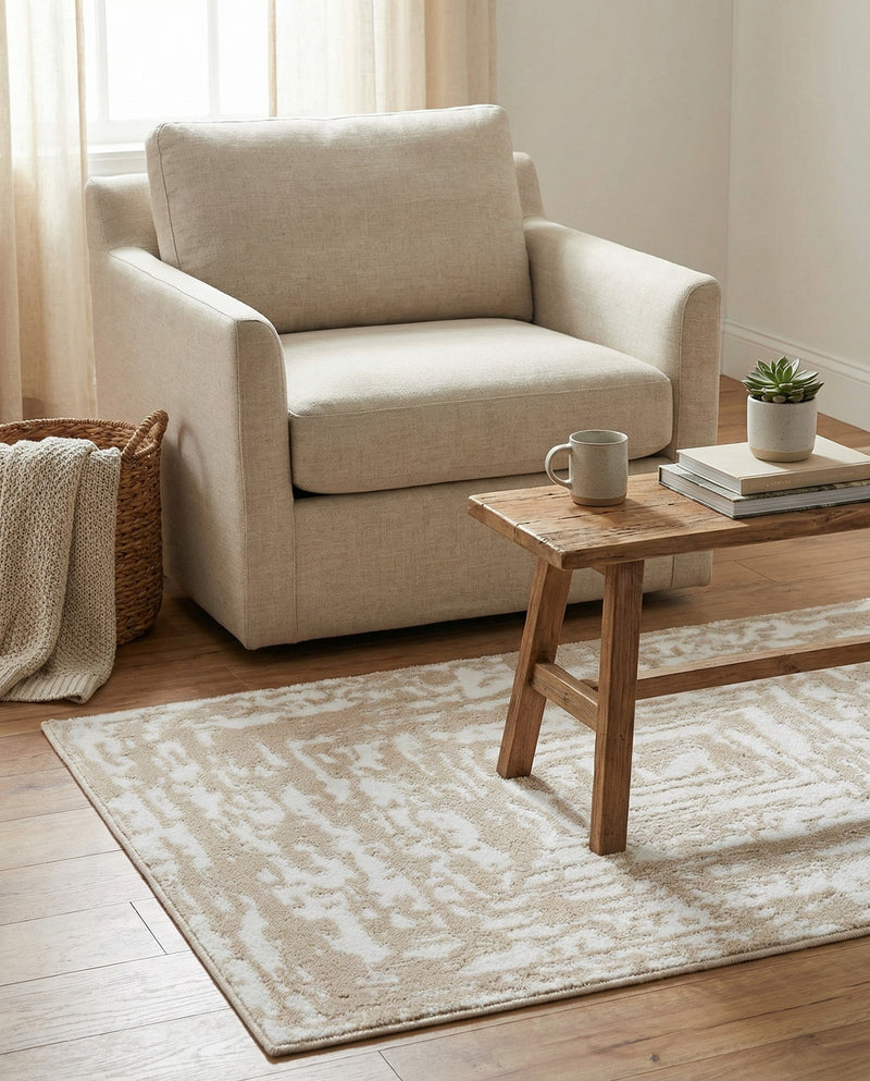 Sanctuary Retreat Collection Area Rug -  Asylum Rectangle White Bone  lifestyle 18