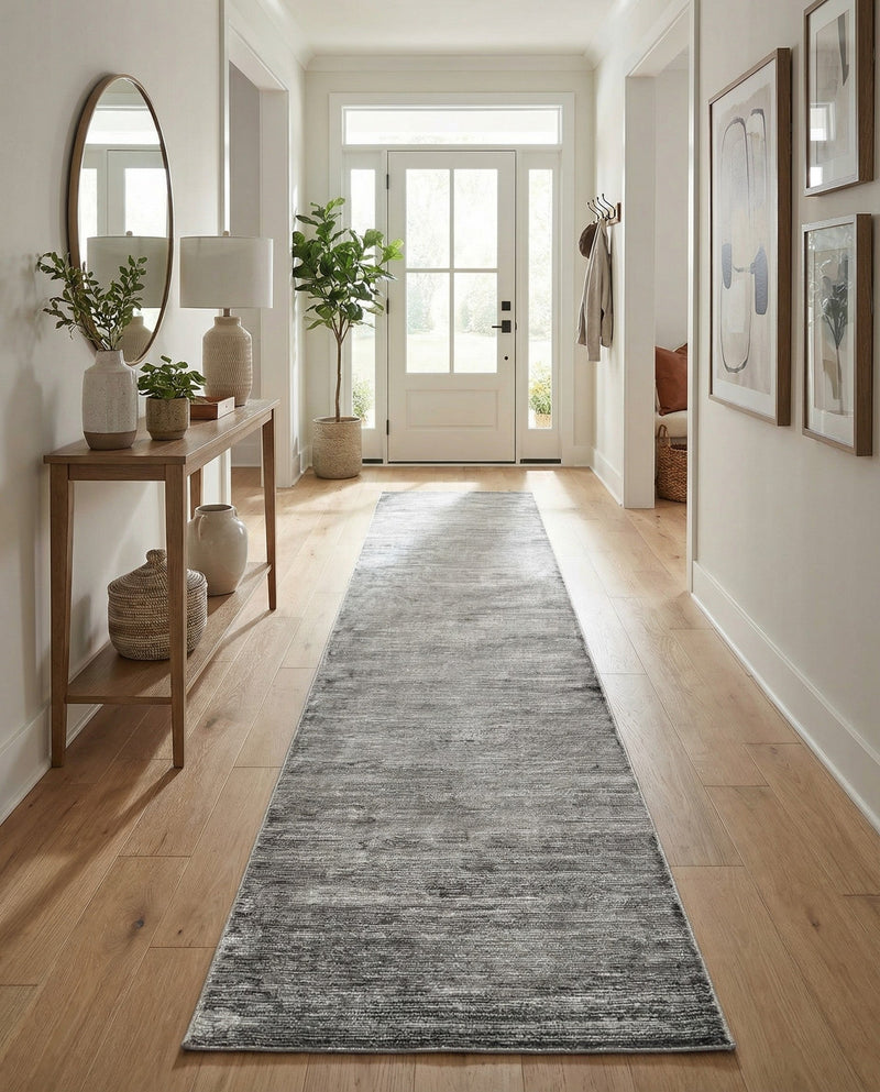 Bloomsbury Elegance Collection Area Rug -  Kensington (Gray) Runner Gray  lifestyle 38