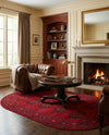 Samarkand Elegance Collection Area Rug -  Fergana Oval Red  lifestyle 44