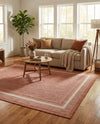 Terrace Fringe Collection Area Rug - Veranda (Rust Red) Rectangle Rust Red  lifestyle 15