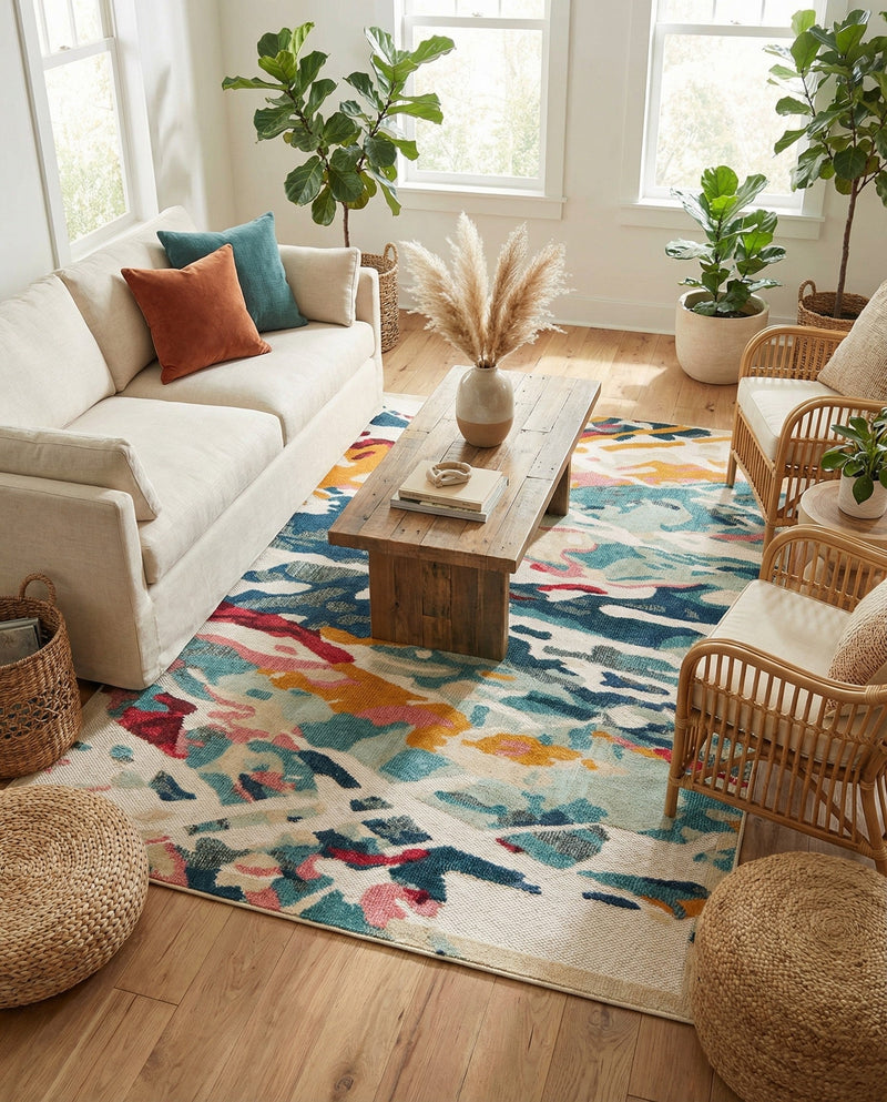 Outdoor Marrakesh Collection Area Rug -  Meknes Rectangle Multi  lifestyle 25