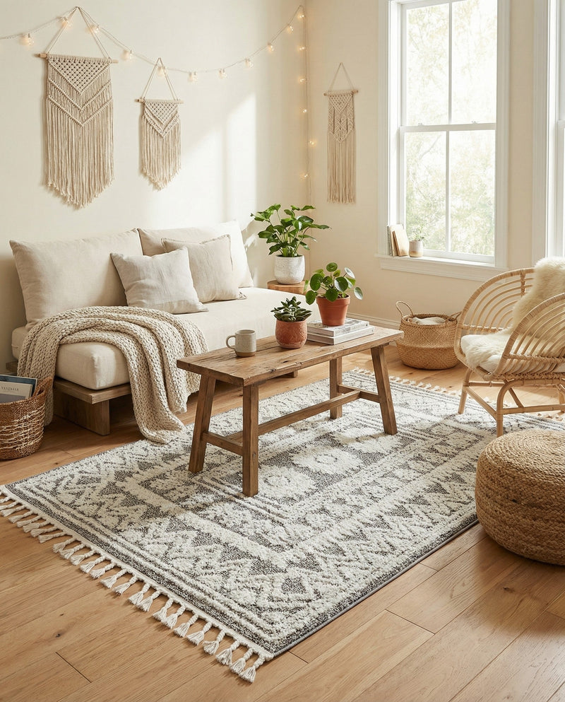 Sahara Chic Collection Area Rug -  Tangier Rectangle Gray  lifestyle 13