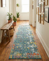 Caribbean Breeze Collection Area Rug -  Quantic Runner Blue  lifestyle 37