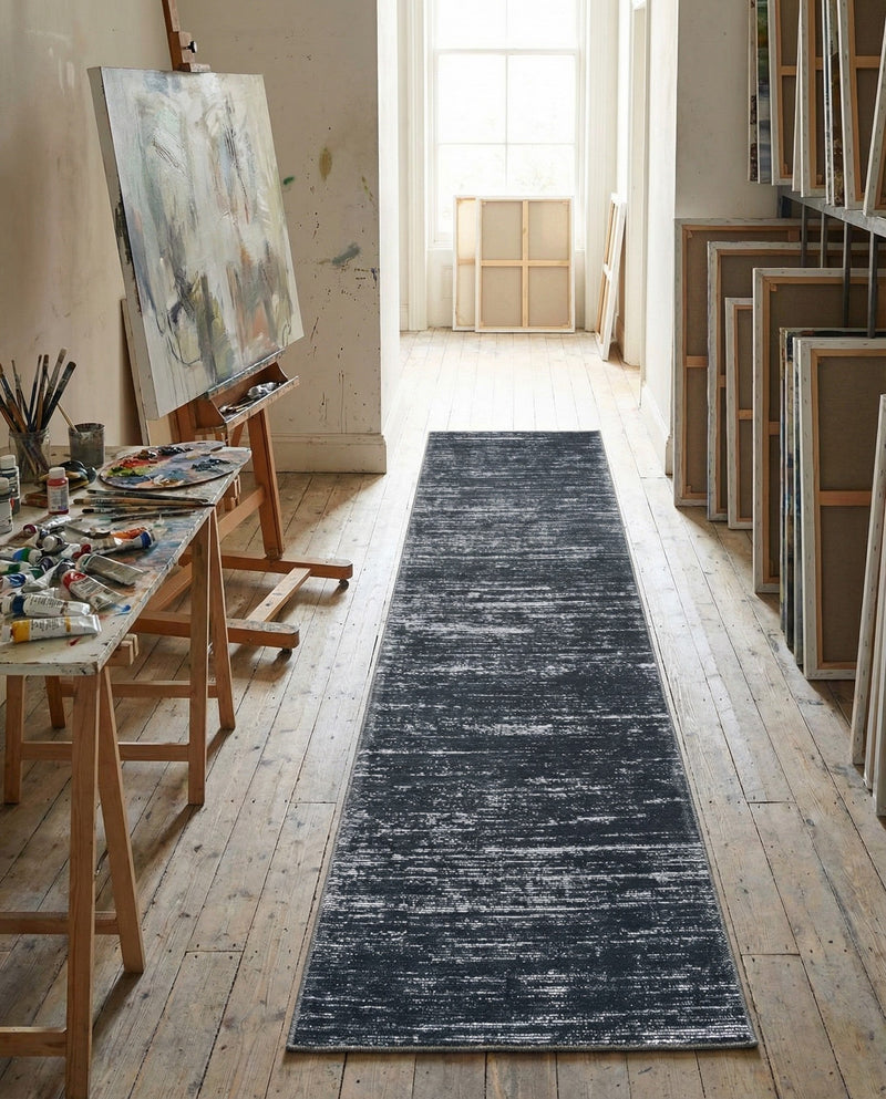 Sahara Essence Collection Area Rug - Oasis (Black) Runner Black  lifestyle 53