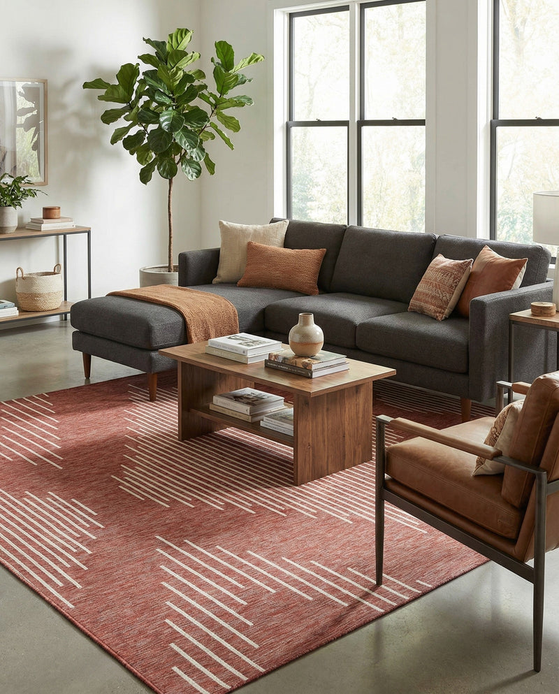Urban Terrace Collection Area Rug -  Chelsea (Rust Red) Rectangle Rust Red  lifestyle 9
