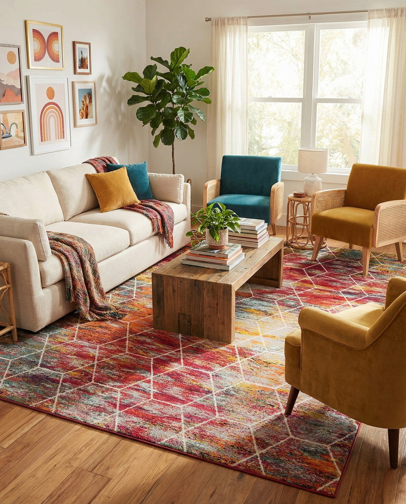 Trellis Mosaic Collection Area Rug - Arborville (Multi) Rectangle Multi  lifestyle 7