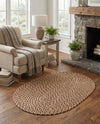 Highland Woven Jute Collection Area Rug - Glenmore (Light Brown) Oval Light Brown  lifestyle 38