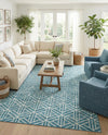 Garden Maze Retreat Collection Area Rug -  Topiarytrail Rectangle Blue  lifestyle 36
