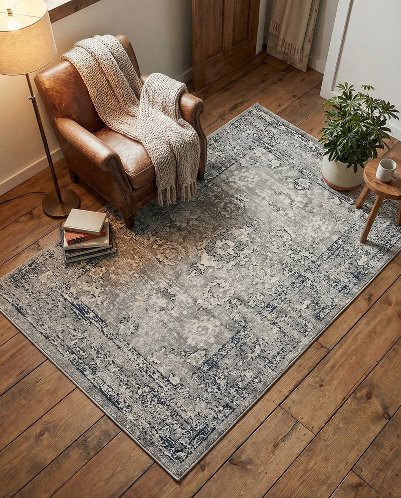 Savannah Elegance Collection Area Rug - Magnolia Rectangle Gray  lifestyle 18