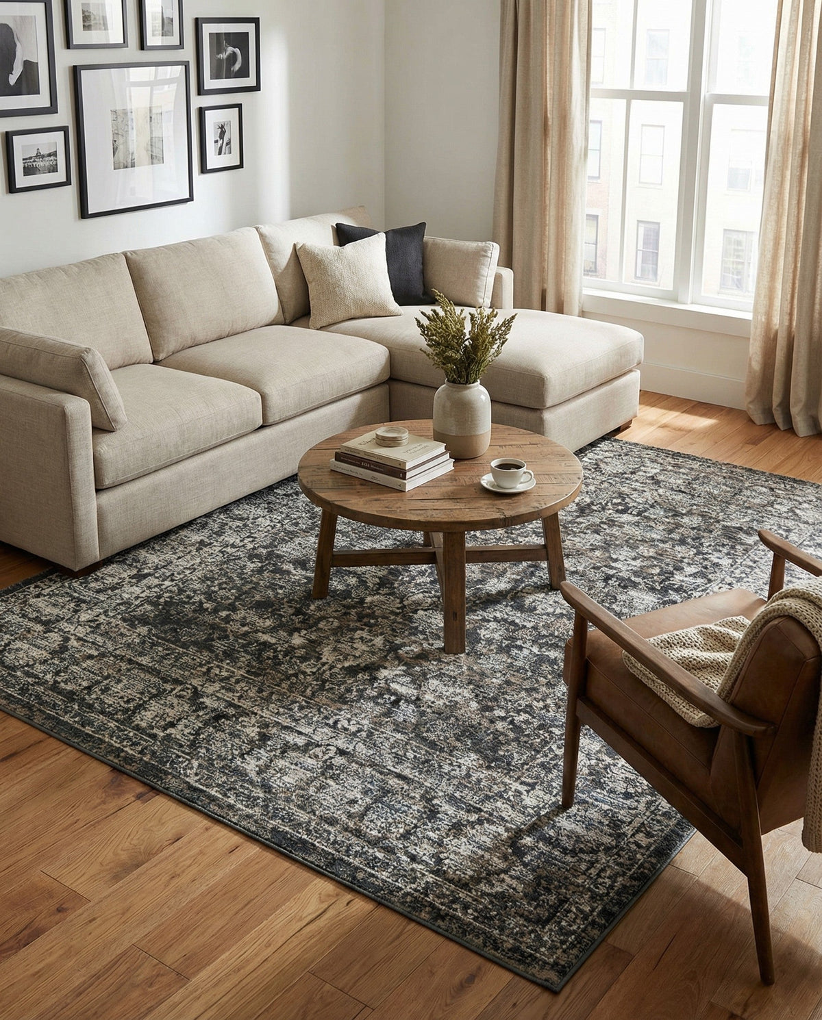 Metro Heights Collection Area Rug -  Astoria Square Navy Blue  lifestyle 127