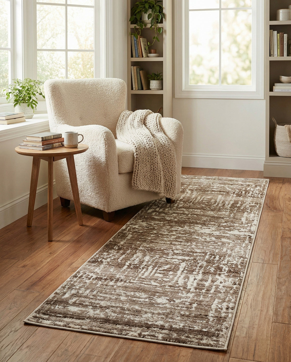 Sanctuary Retreat Collection Area Rug -  Asylum Runner Chocolate Brown  lifestyle 176