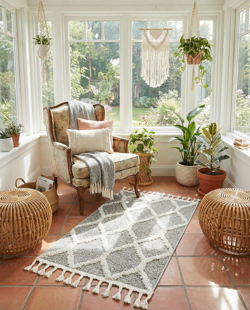 Sahara Chic Collection Area Rug -  Tuareg Rectangle Gray  lifestyle 14