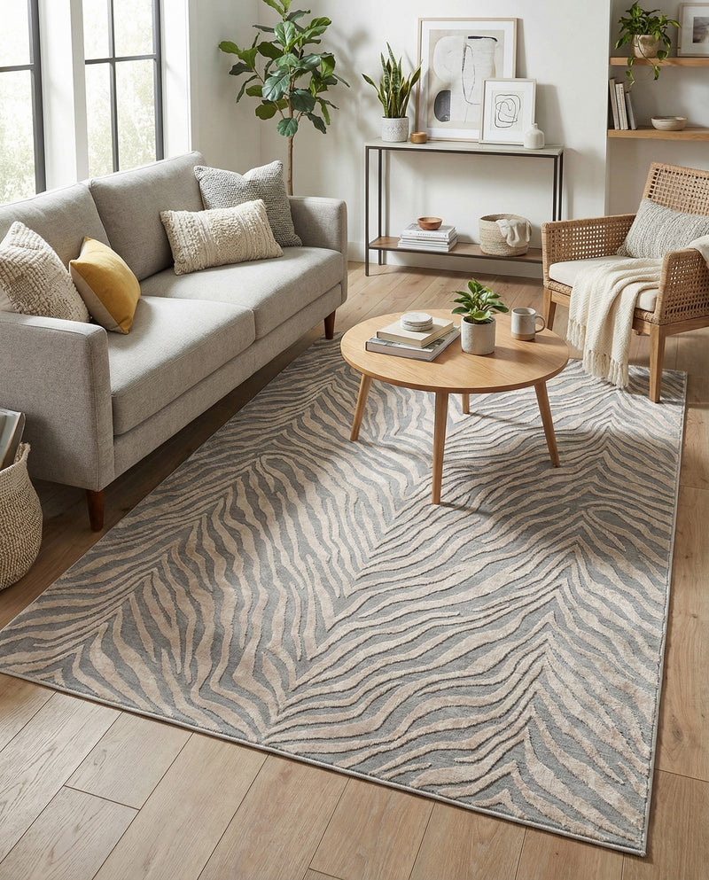 Bloomsbury Elegance Collection Area Rug -  Chelsea Rectangle Gray and Ivory  lifestyle 27