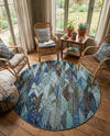 Sedona Vista Collection Area Rug -  Yucca Round Blue  lifestyle 60