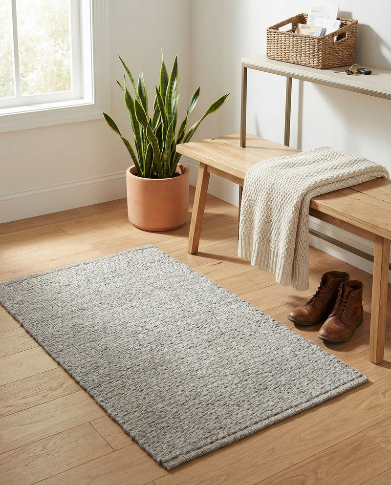 Trellis Wool Collection Area Rug - Cobbles Rectangle Gray  lifestyle 18