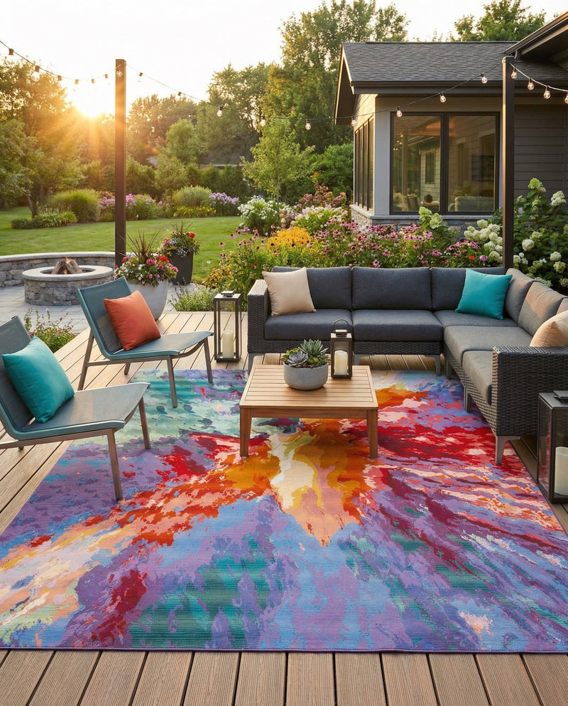 Urban Terrace Collection Area Rug -  Laneway Rectangle Multi  lifestyle 9