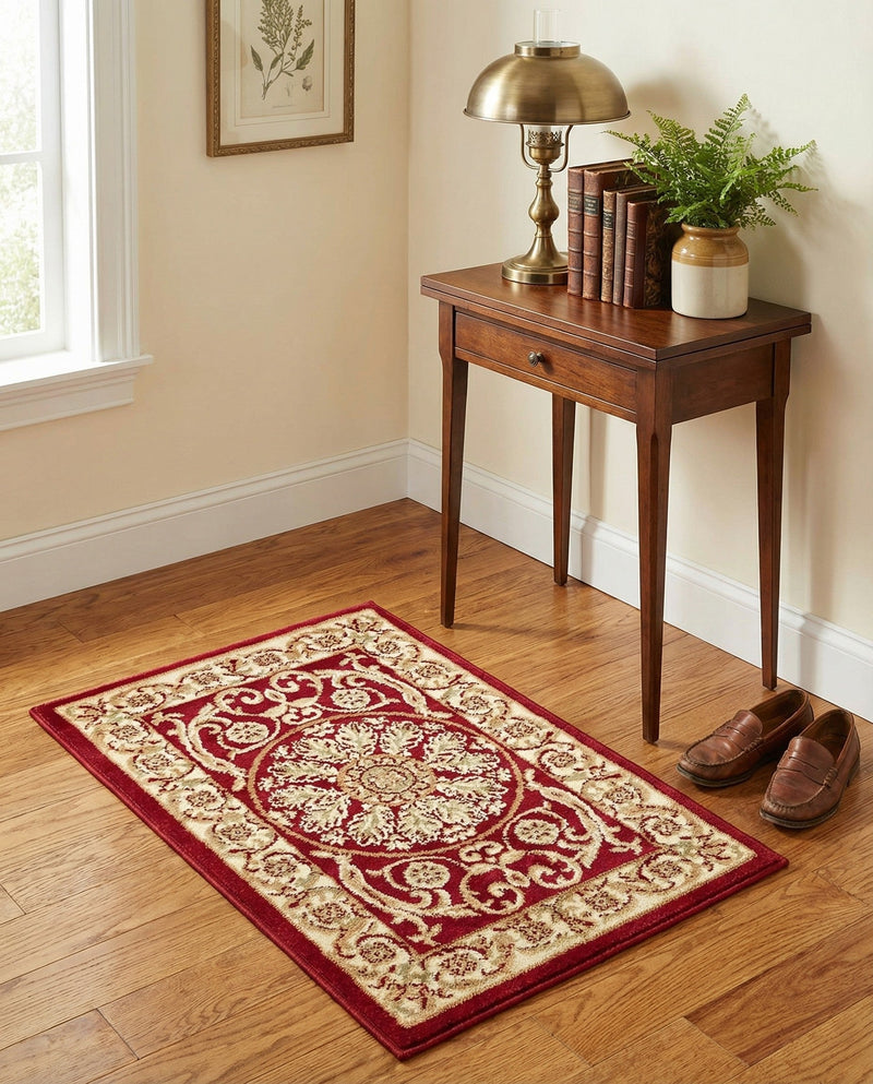 Versailles Elegance Collection Area Rug -  Montreuil Rectangle Red  lifestyle 69